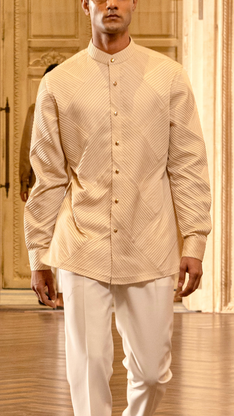 Beige Classic Mandarin Shirt